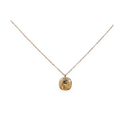 Halskette “Paris” mit gefasstem Stein gold